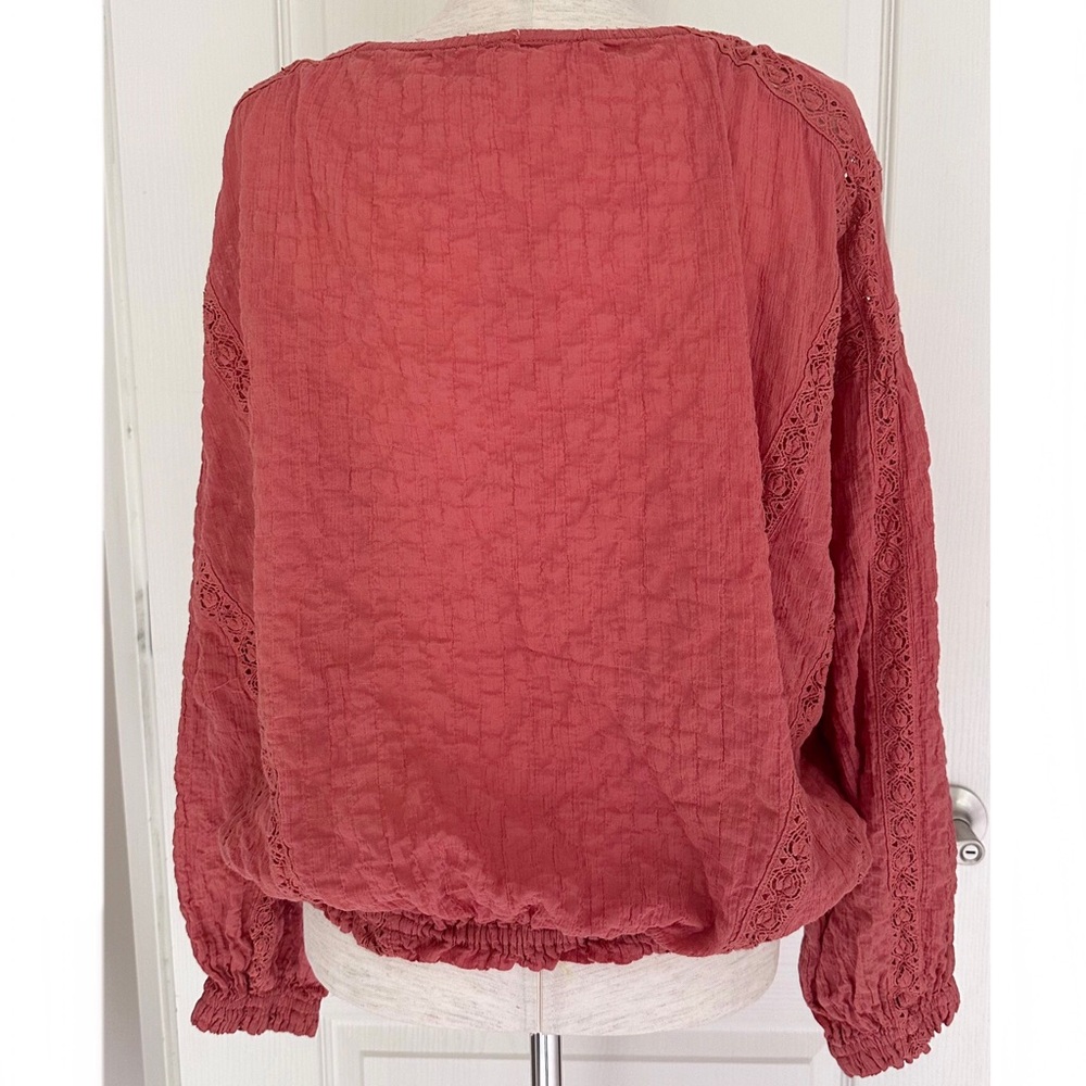 Free People Maria Embroidered Lace Inset Boho Top - Picture 4 of 11